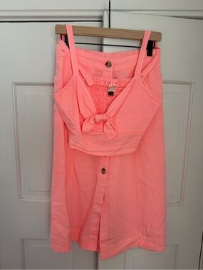 Universal Thread Coral Pink Button-Front A-Line Skirt